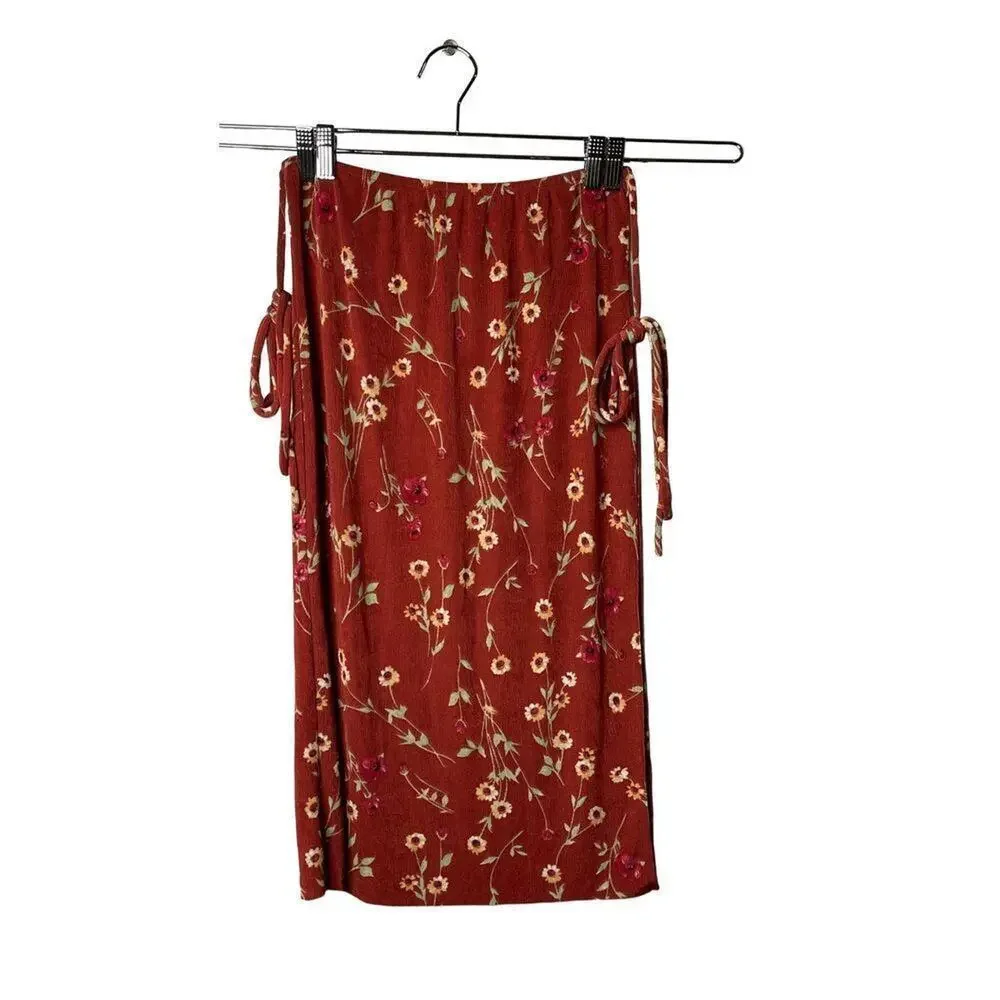 Danielle Bernstein By WeWoreWhat Roses And Daisies‎ Pull On Tie Skirt Small New